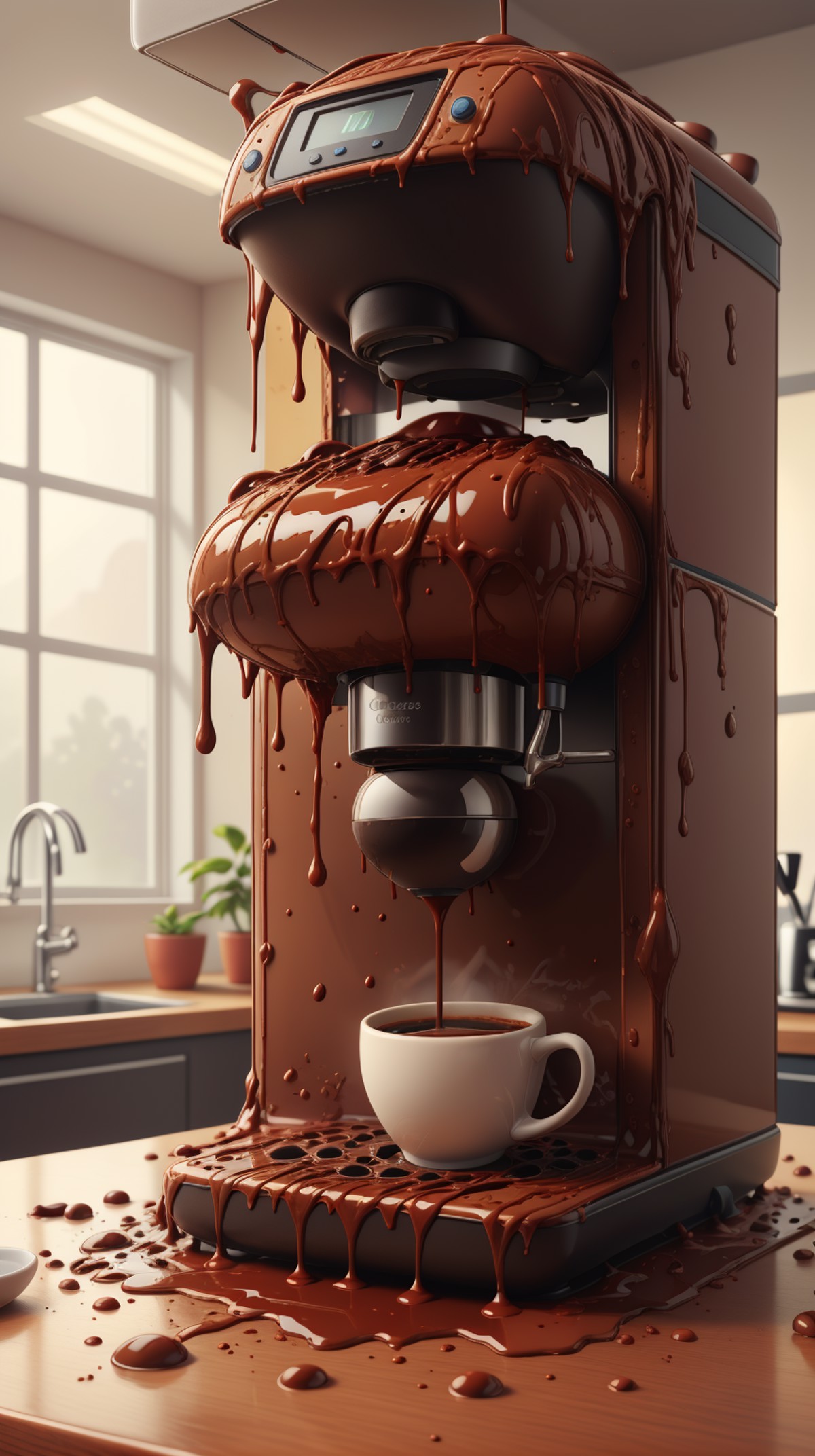 <lora:ChocolateWetStyle:0.9>ChocolateWetStyle coffee machine, (Masterpiece:1.3) (best quality:1.2) (high quality:1.1)